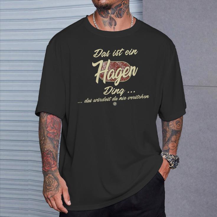 Damen Das Ist Ein Hagen Ding Lustiges Familie Hagen Mit-Ausschnitt T-Shirt Geschenke für Ihn