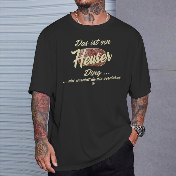 Damen Das Ist Ein Heuser Ding Lustiges Familie Heuser Mit-Ausschnitt T-Shirt Geschenke für Ihn