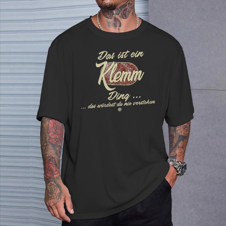 Damen Das Ist Ein Klemm Ding Lustiges Familie Klemm Mit-Ausschnitt T-Shirt Geschenke für Ihn