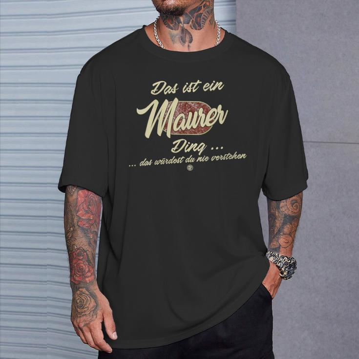 Damen Das Ist Ein Maurer Ding Lustiges Familie Maurer Mit-Ausschnitt T-Shirt Geschenke für Ihn