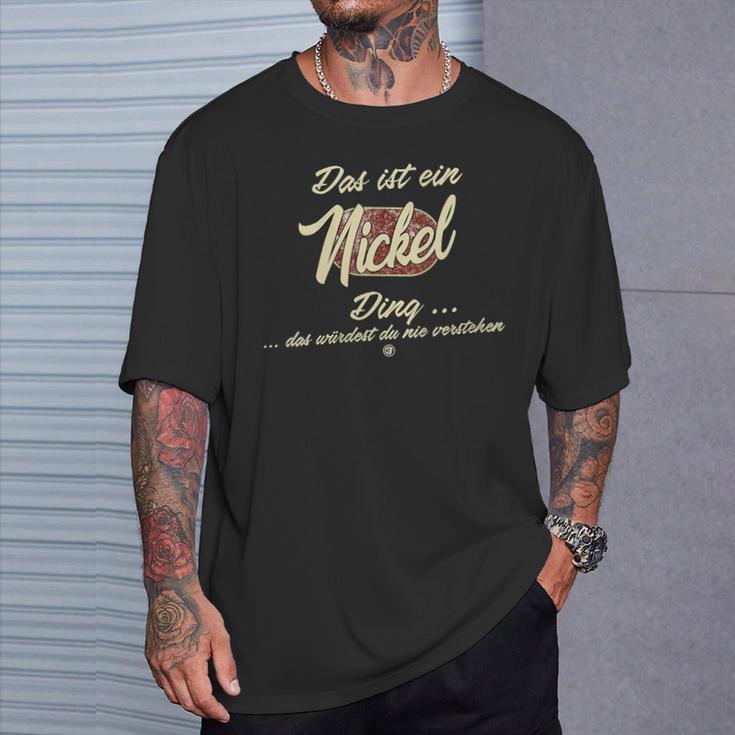 Damen Das Ist Ein Nickel Ding Lustiges Familie Nickel Mit-Ausschnitt T-Shirt Geschenke für Ihn