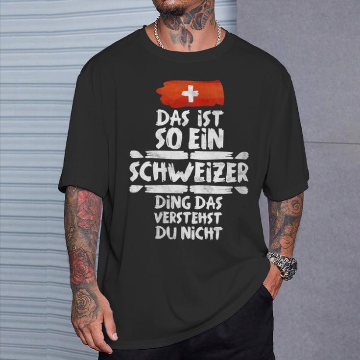 Damen Das Ist So Ein Schweizer Ding Dasersteht Du Nicht Mit-Ausschnitt T-Shirt Geschenke für Ihn