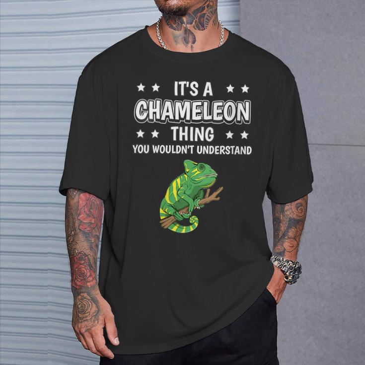 Damen Ist So Ein Chamäleon Ding Lustiger Spruch Chamäleons Mit-Ausschnitt T-Shirt Geschenke für Ihn