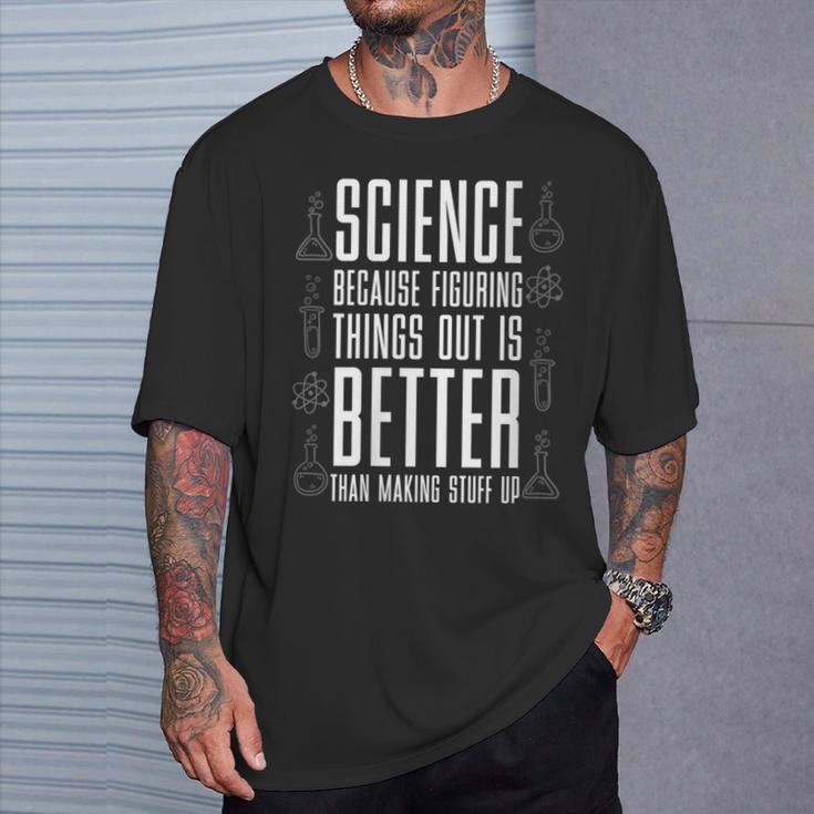 Damen Wissenschaft Weil Es Besser Ist Dinge Zu Erfinden Nerd Mit-Ausschnitt T-Shirt Geschenke für Ihn