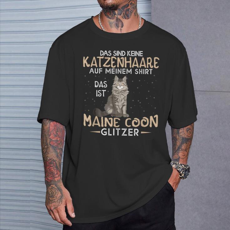 Das Sind Keine Katzenhaare Das Ist Maine Coon Glitter T-Shirt Geschenke für Ihn