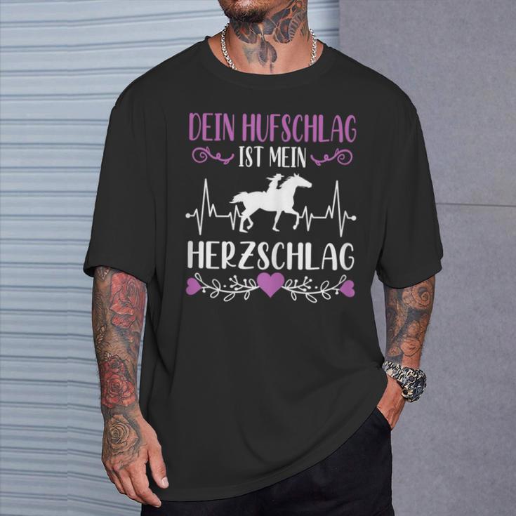 Dein Houfschlag Ist Mein Herzschlag Pferdede Girls' T-Shirt Geschenke für Ihn