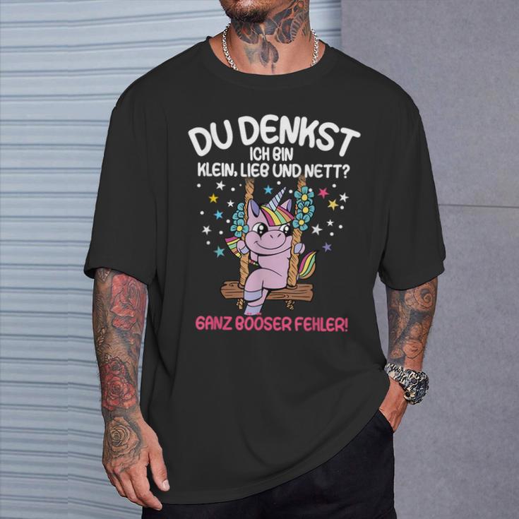 Du Tenkst Ich Bin Klein Liebe Und Nett Unicorn T-Shirt Geschenke für Ihn