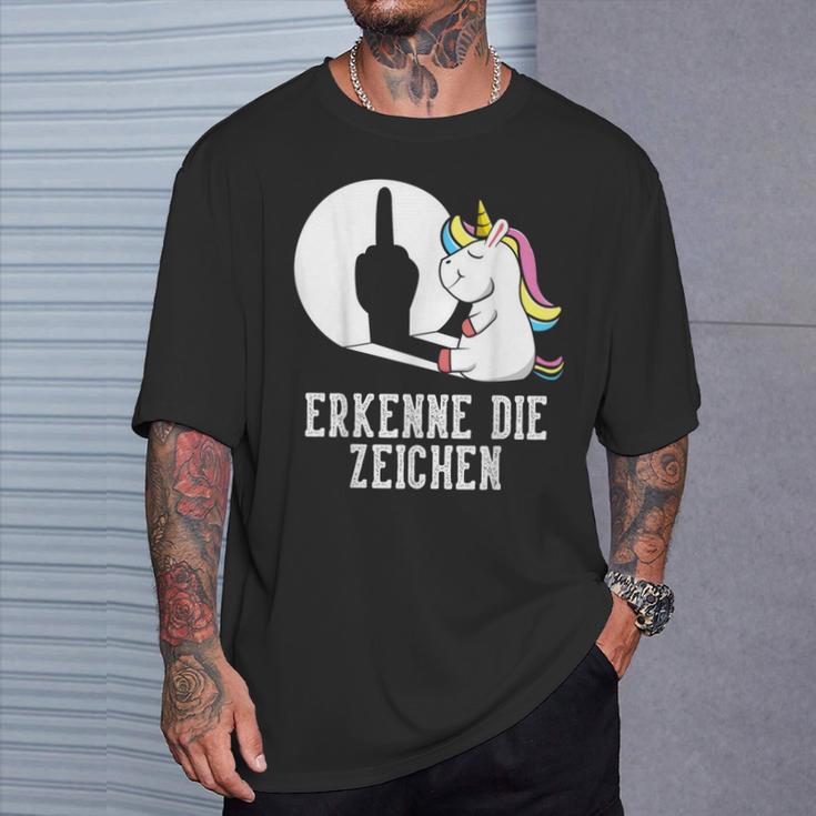 Erkenne Die Zeichen Unicorn Sarcasm Saying Women's T-Shirt Geschenke für Ihn