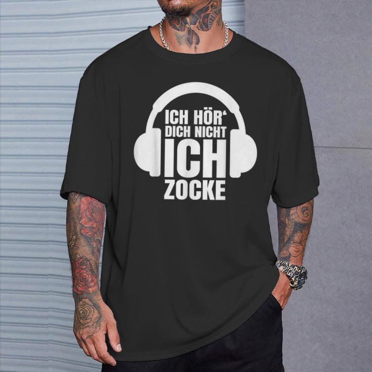 Gamer Ich Hör' Dich Nicht Ich Zocke T-Shirt Geschenke für Ihn