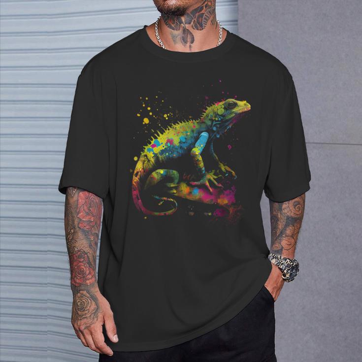 Lizard Lizard Colourful Colour Animal Favourite Animal Fan T-Shirt Geschenke für Ihn