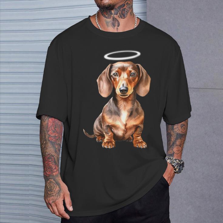 Miniature Dachshund Puppy Angel T-Shirt Geschenke für Ihn