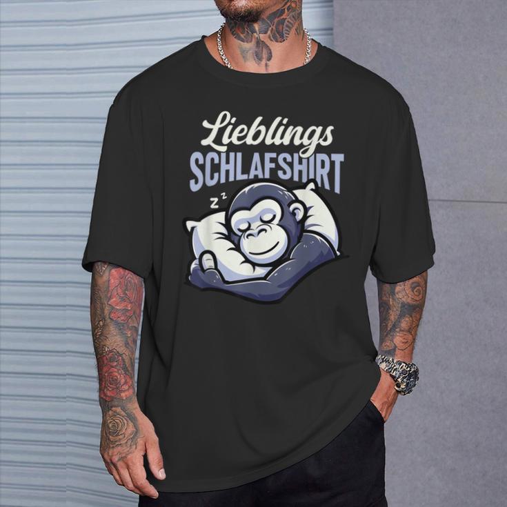 Offizielles Schlaf Gorilla Langschläfer Morgenmuffel T-Shirt Geschenke für Ihn