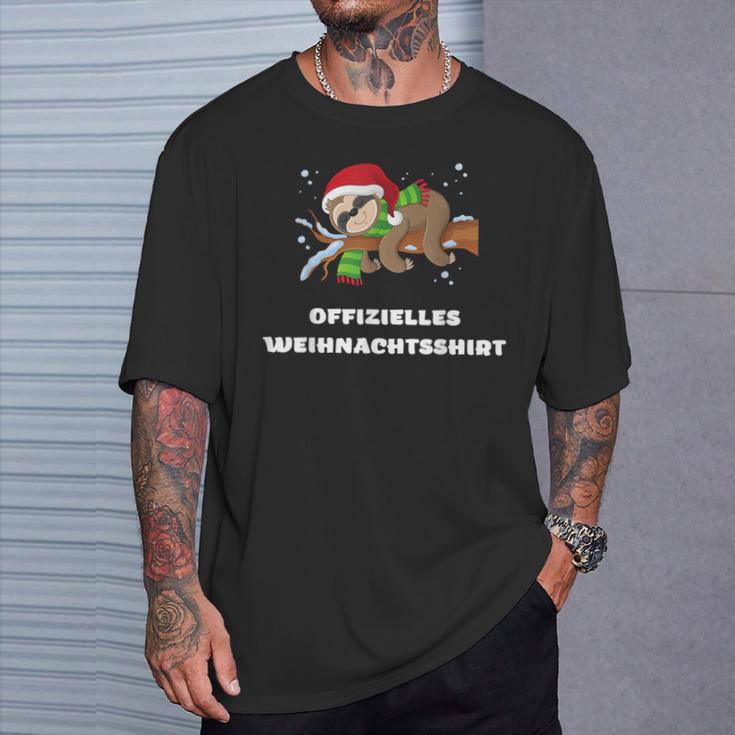 Offizielles Weihnachts Faultier Weihnachten T-Shirt Geschenke für Ihn