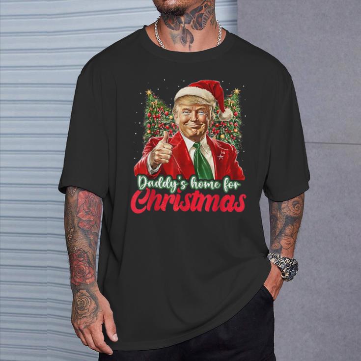 Papa Ist Zu Weihnachten Zu Hause Trump T-Shirt Geschenke für Ihn