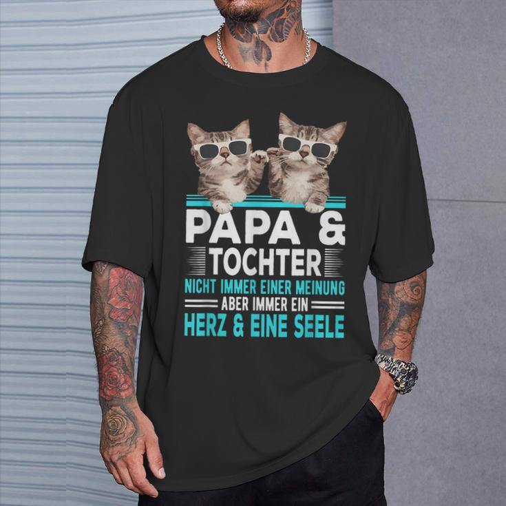 Papa Und Tochter Herz Und Eine Seele Partner Look T-Shirt Geschenke für Ihn