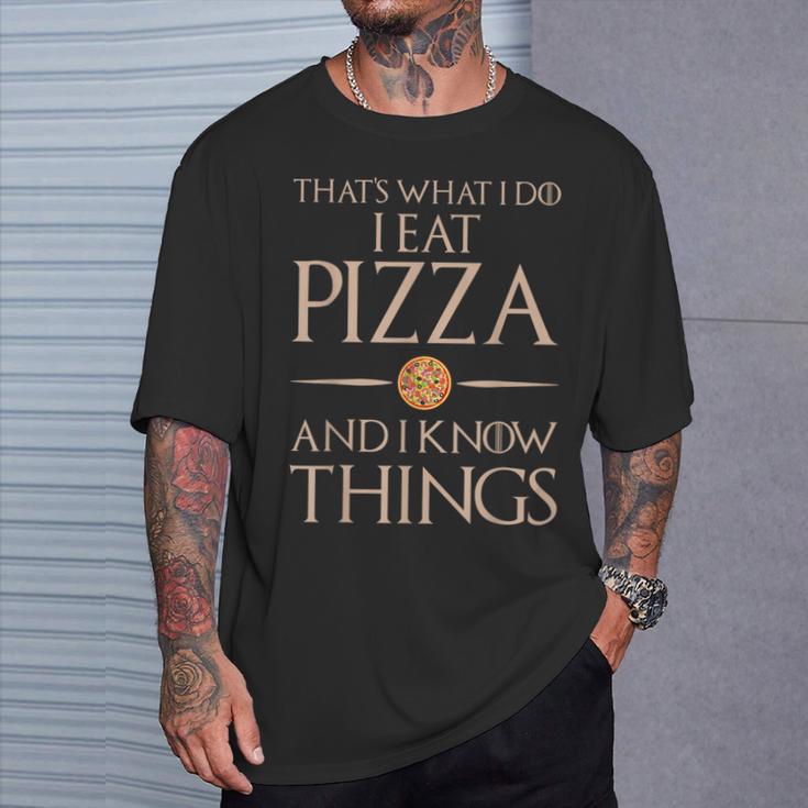 Pizza Das Ist Was Ich Essen Und Weiß Dinge German T-Shirt Geschenke für Ihn