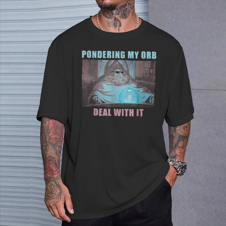 Pondering My Orb Wizard Meme T-Shirt Geschenke für Ihn