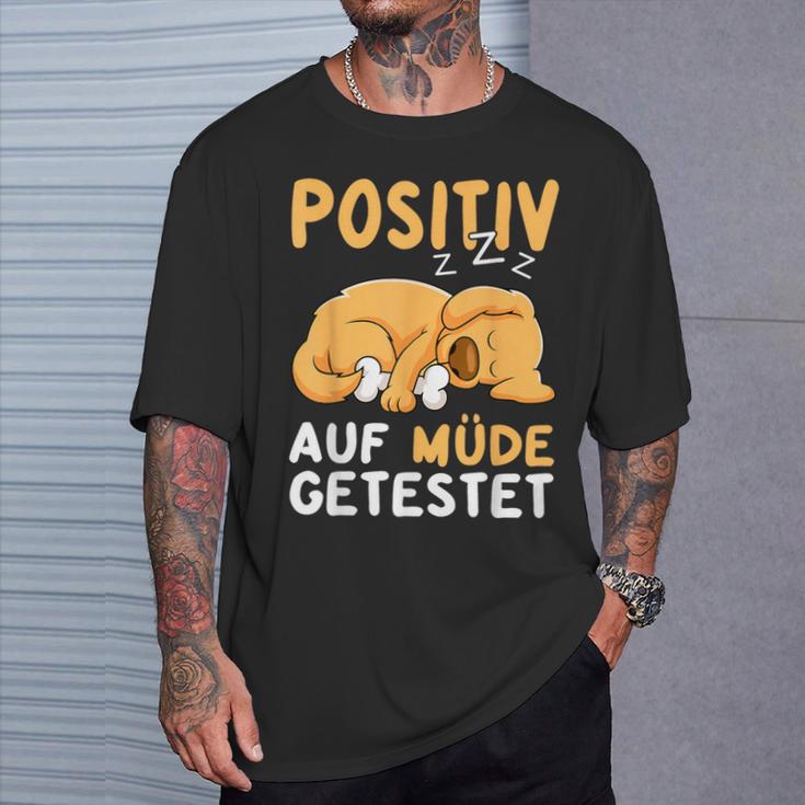 Positiv Auf Müde Getestet Dog Sleep T-Shirt Geschenke für Ihn