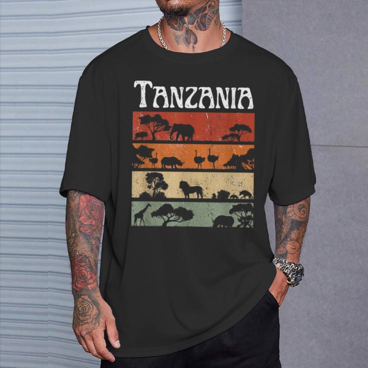 Retro Africa Tanzania Safari Travel Tanzania Tour T-Shirt Geschenke für Ihn