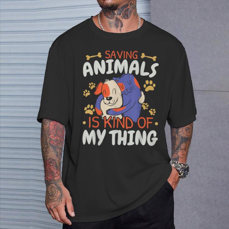 Sparen Tiere Ist Irgendwie Mein Ding Tierrettung T-Shirt Geschenke für Ihn