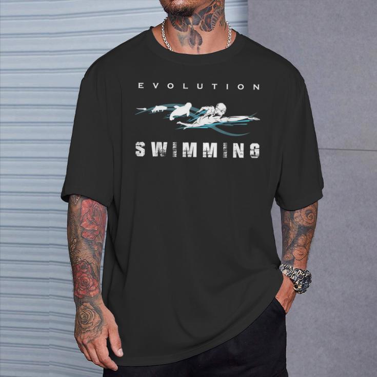 Swimming Evolution Swimmer Sportler Swimming T-Shirt Geschenke für Ihn