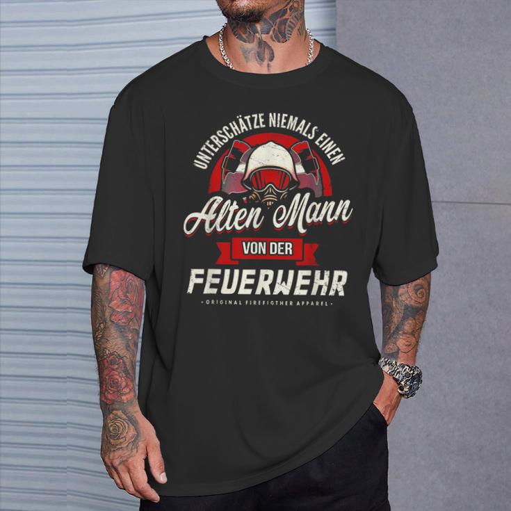 Underschätze Niemal Alten Mann Fireman T-Shirt Geschenke für Ihn