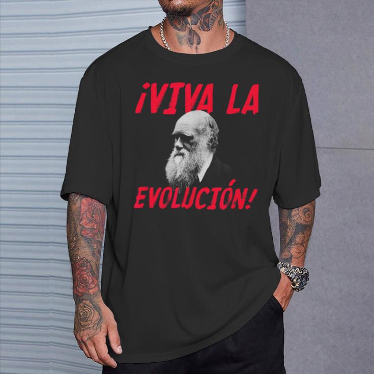 Viva La Evolución Charles Darwin Portrait Boys T-Shirt Geschenke für Ihn