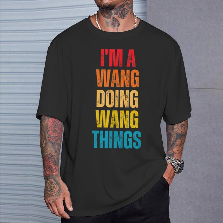 Wang Proud Family Retro Reunion Surname T-Shirt Geschenke für Ihn