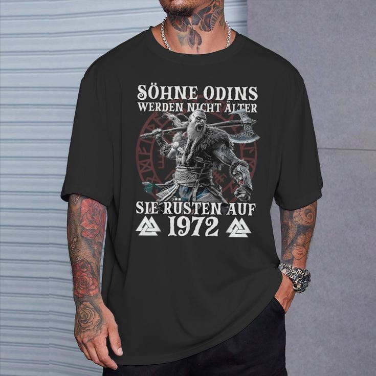 WikingerMänner Odin Wikinger Jahrgang 1972 Geburtstags T-Shirt Geschenke für Ihn