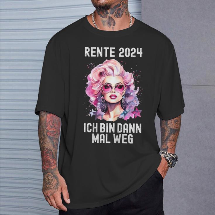 Women's Ich Bin Dann Mal Weg Rente 2024 T-Shirt Geschenke für Ihn