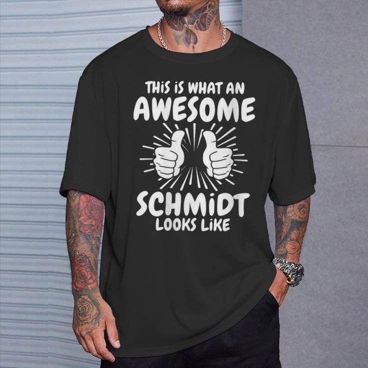 Women's Schmidt Surname Schmidt Surname Schmidt With-Neck T-Shirt Geschenke für Ihn