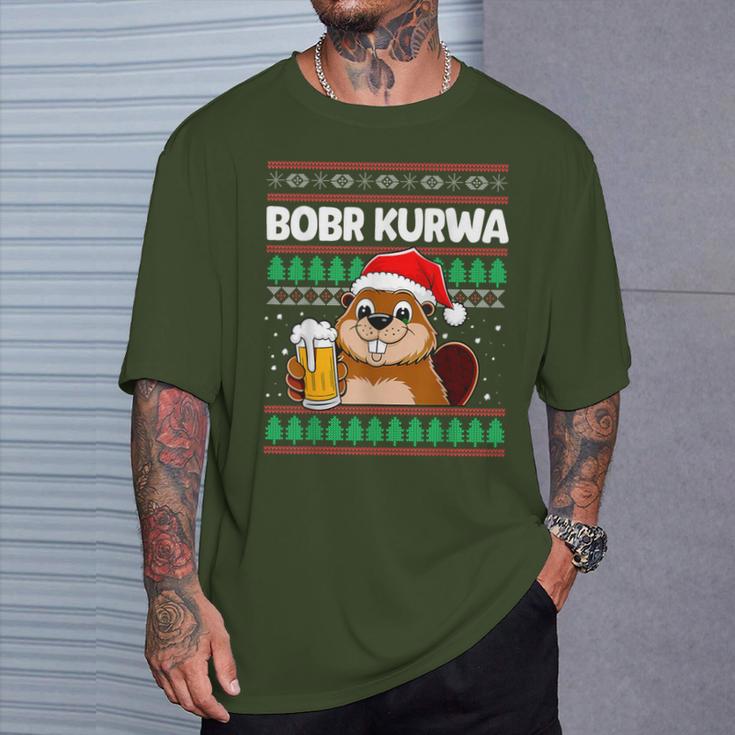 Bòbr Kurwa Bober X Xmas Christmas Beer Kurwa Bober Xmas Beer T-Shirt Geschenke für Ihn