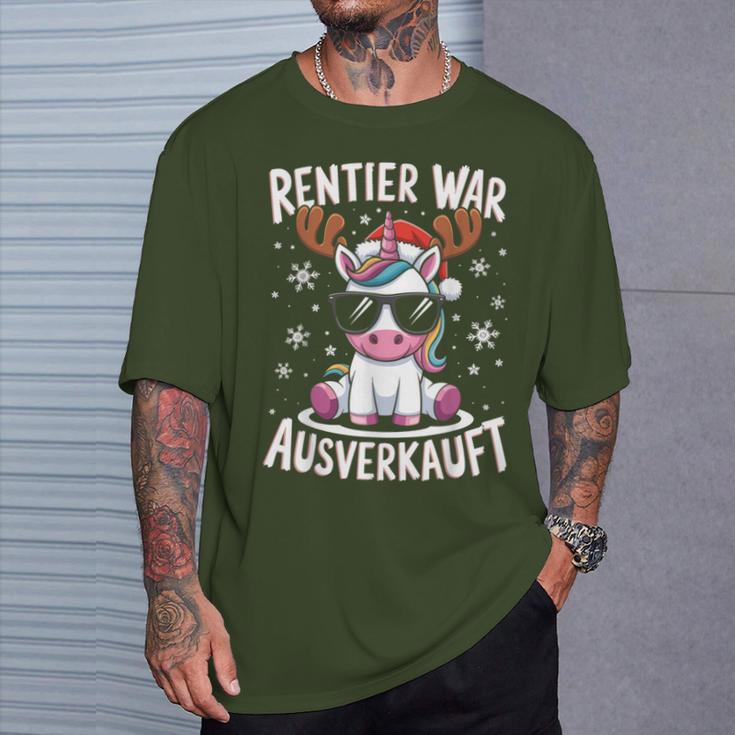 Reindeer Was Ausverkauft Christmas Unicorn Slogan T-Shirt Geschenke für Ihn