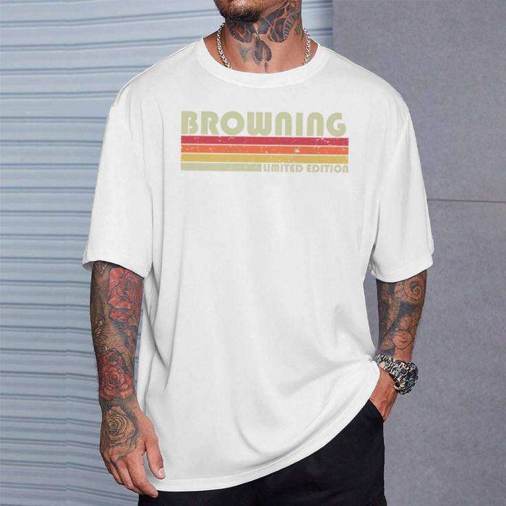 Browning Last Name Retrointage 80S Birthday T-Shirt Geschenke für Ihn