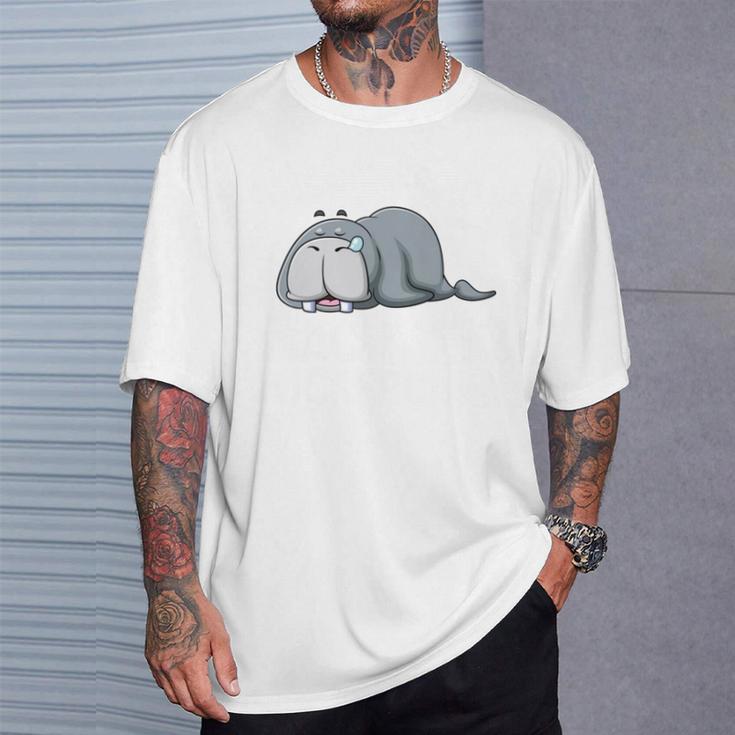 Das Dickerchen Macht Ein Naperchen Walrus Pyjamas Sleep T-Shirt Geschenke für Ihn