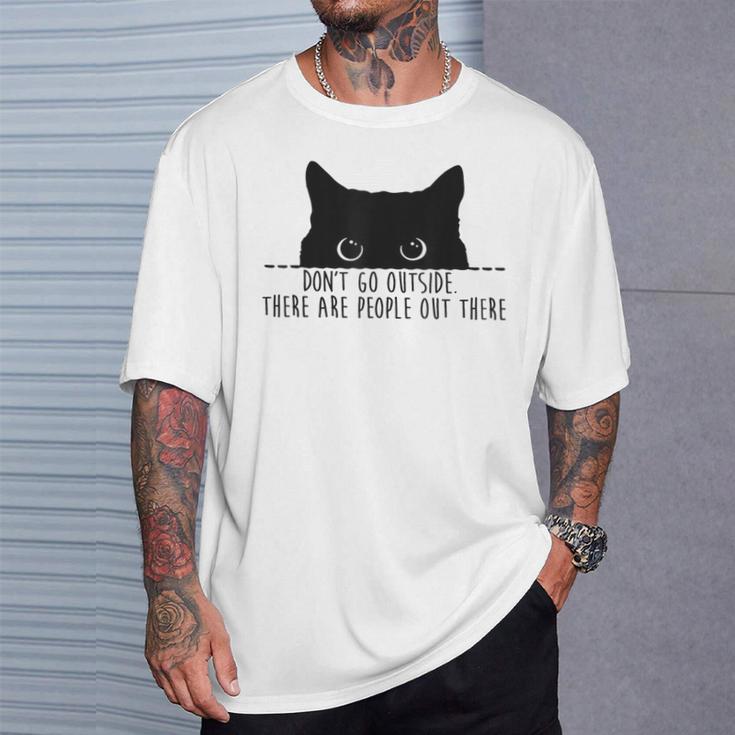 Cat Leute Da Draußen Cat French Language T-Shirt Geschenke für Ihn