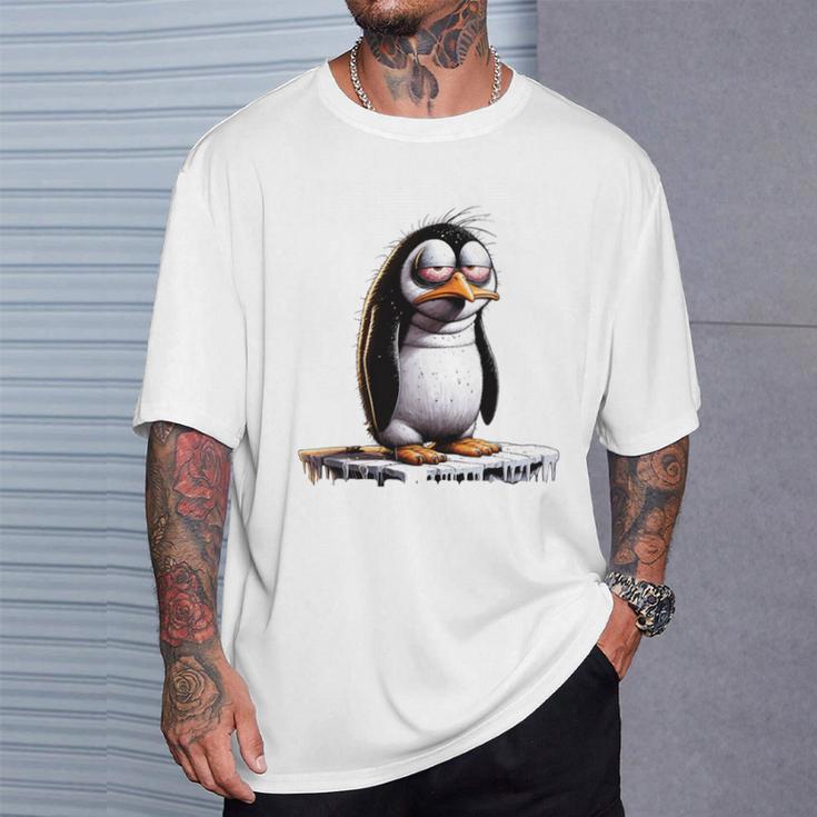 Guten Morgen Ganz Dünnes Eis Saying Penguin T-Shirt Geschenke für Ihn