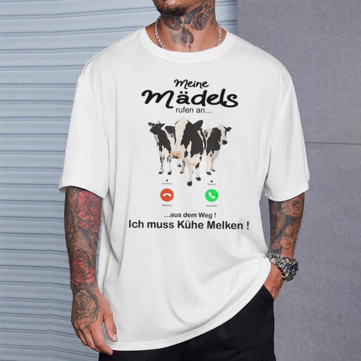 Meine Mäds Rufen An Aus Dem Weg Ich Muss Kühe Melken Cow S T-Shirt Geschenke für Ihn