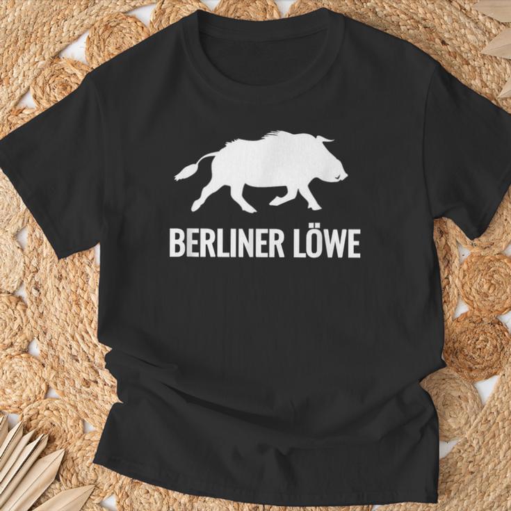 Berliner Löwe Wildschwein Geschenkidee T-Shirt Geschenke für alte Männer