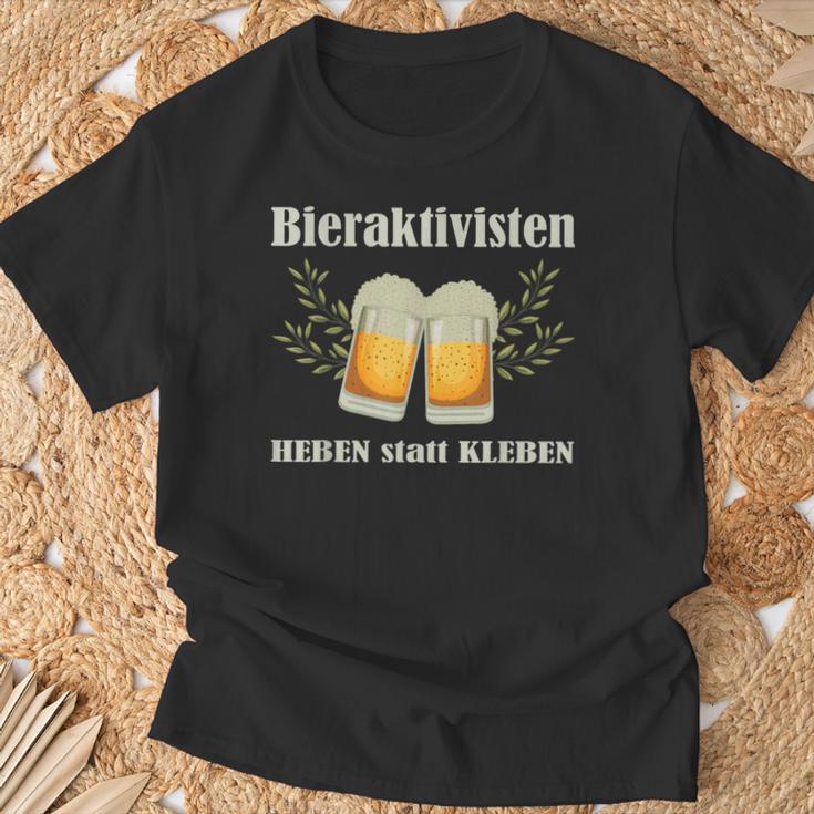 Bieraktivisten Heben Statt Kleben Beer Activist T-Shirt Geschenke für alte Männer