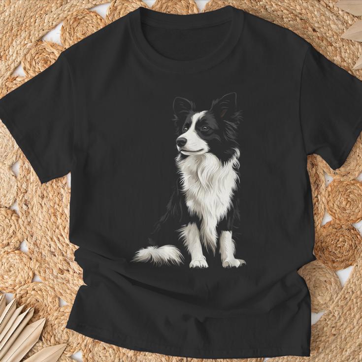 Border Collie Dog Pet Illustration Border Collie T-Shirt Geschenke für alte Männer