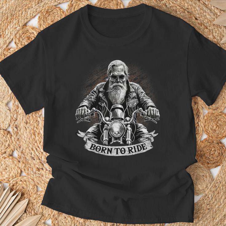 Born To Ride Biker Motorcyclist Slogan T-Shirt Geschenke für alte Männer