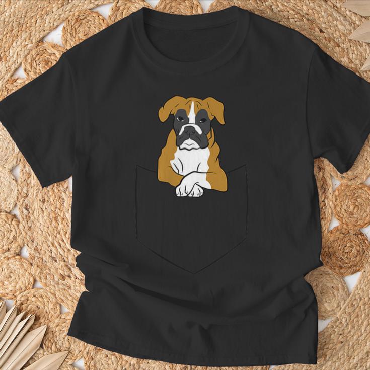 Boxer Dog In Bag Boxer Dog In Bag Dog Boxer T-Shirt Geschenke für alte Männer