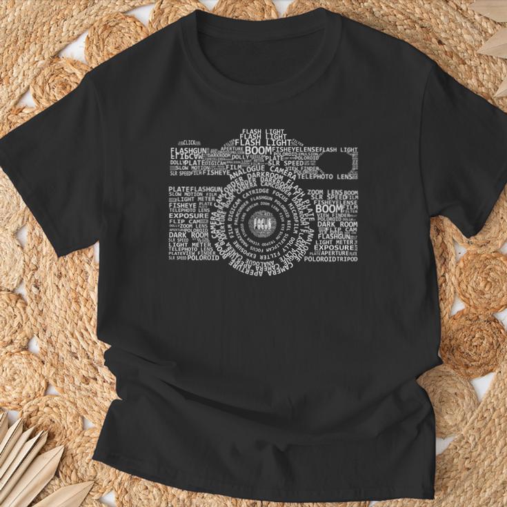 Camera Description Photographer Photography T-Shirt Geschenke für alte Männer