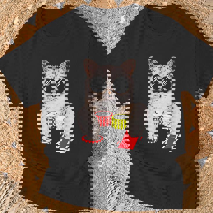 Chat De Poker Texas Holdem T-Shirt Cadeaux pour les vieillards