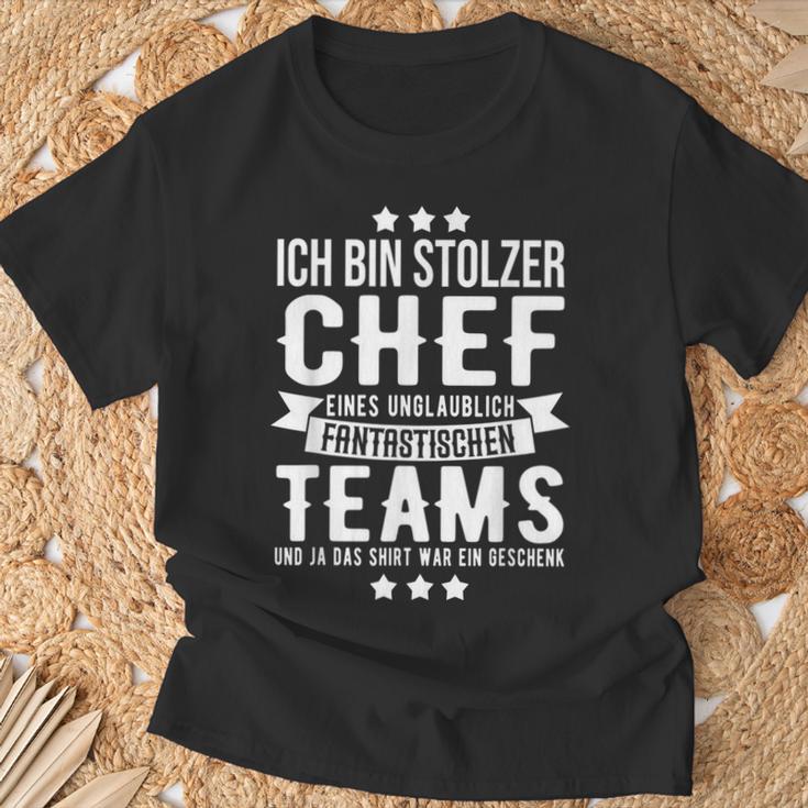 Chef Saying Ich Bin Stolzer Chef Eines Fantastische Teams S T-Shirt Geschenke für alte Männer