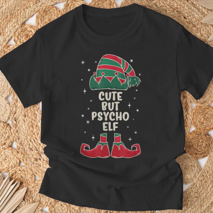 Cute But Psycho Elf Lustiges Elfenoutfit Für Elfenfans T-Shirt Geschenke für alte Männer