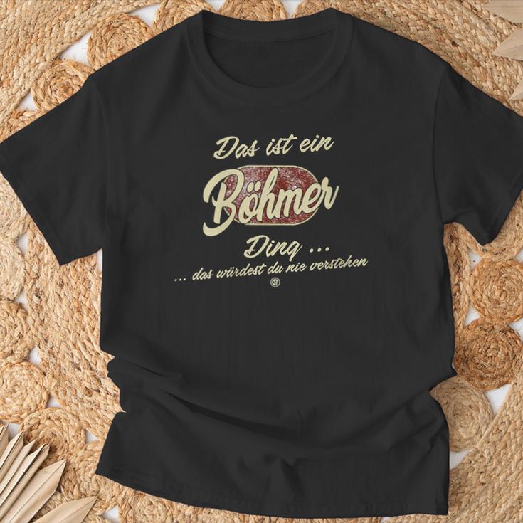 Damen Das Ist Ein Böhmer Ding Lustiges Familie Böhmer Mit-Ausschnitt T-Shirt Geschenke für alte Männer