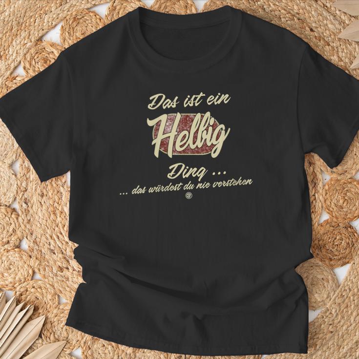 Damen Das Ist Ein Helbig Ding Lustiges Familie Helbig Mit-Ausschnitt T-Shirt Geschenke für alte Männer