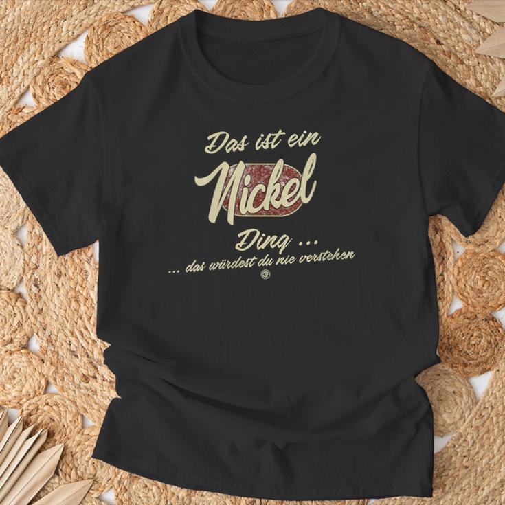 Damen Das Ist Ein Nickel Ding Lustiges Familie Nickel Mit-Ausschnitt T-Shirt Geschenke für alte Männer